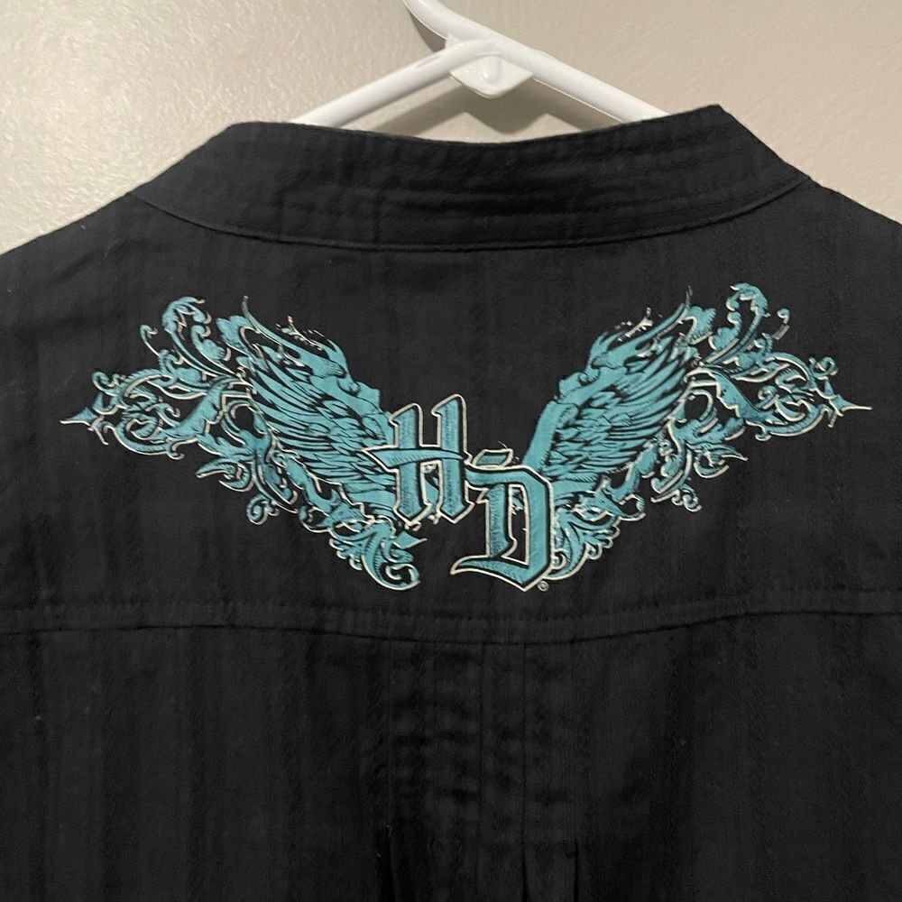 Harley-Davidson Black Button-Up Women's Top